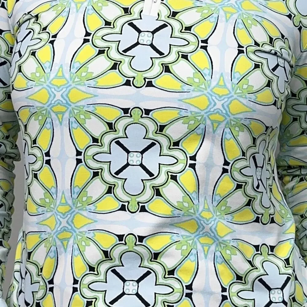 J. McLaughlin Bedford Yellow Green Blue Quarter Zip Pullover